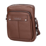 Borsa a tracolla uomo 100% PU Leather PCL3023-LIGHT BROWN Northampton Polo Club