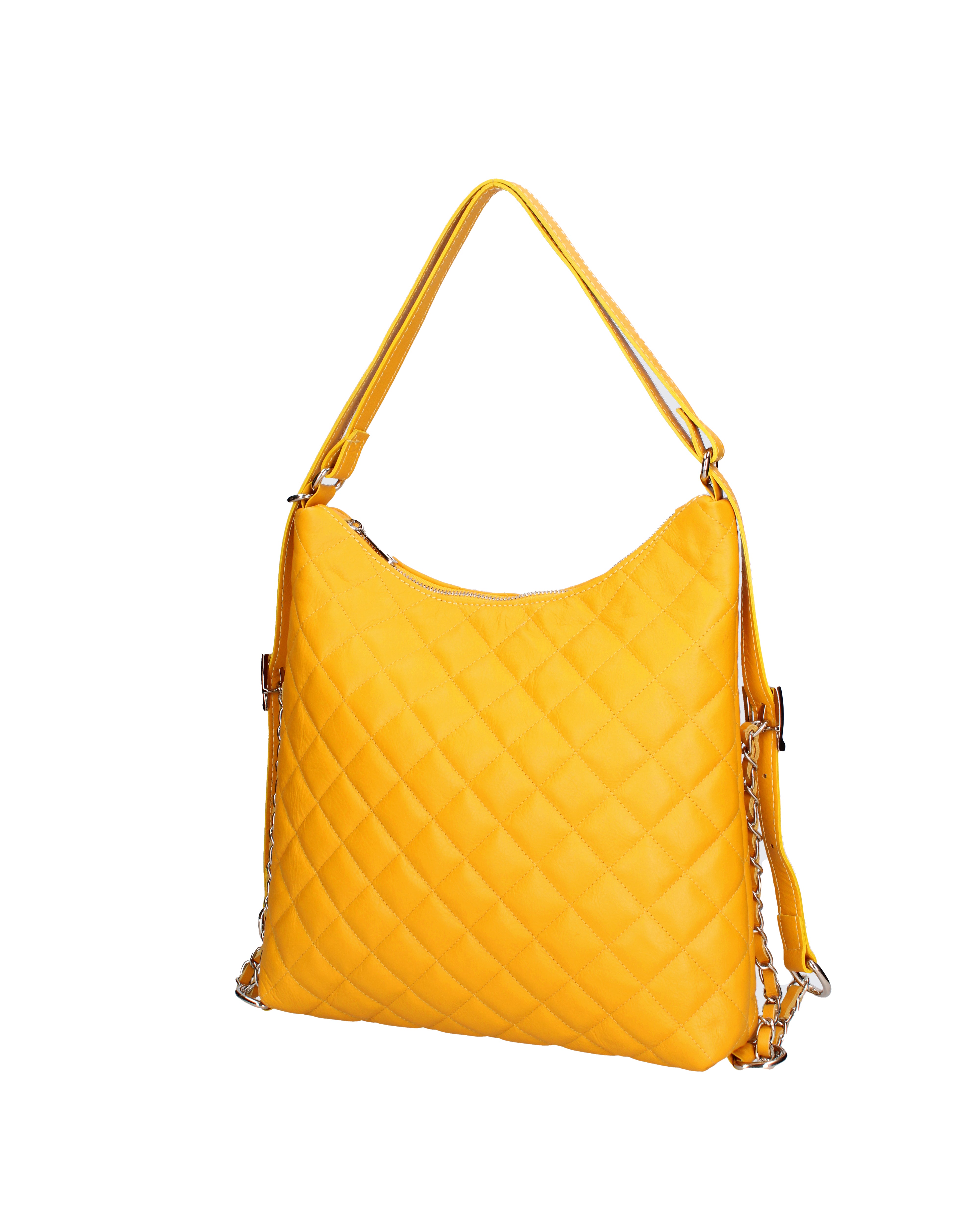 Borsa a spalla convertibile in zaino Vera pelle 07144-S04 GIALLO Roberta Rossi