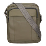 Borsa a tracolla uomo 100% pelle PU PCL3016-GREEN Northampton Polo Club