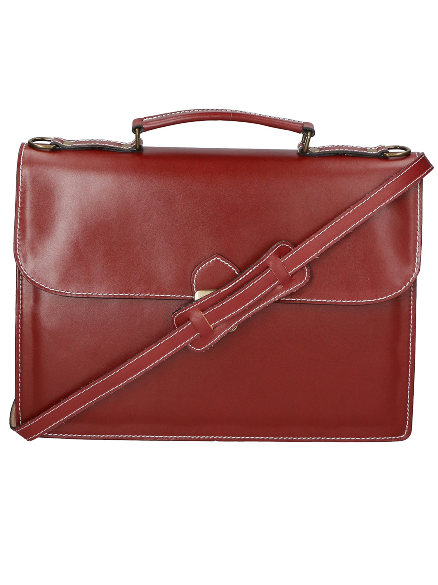Dafne Borsa da lavoro unisex Vera pelle 7004-ROSSO Gave Lux