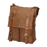 Milena Borsa a tracolla unisex Canvas e vera pelle ZG3009-FANGO TAUPE Gave Lux