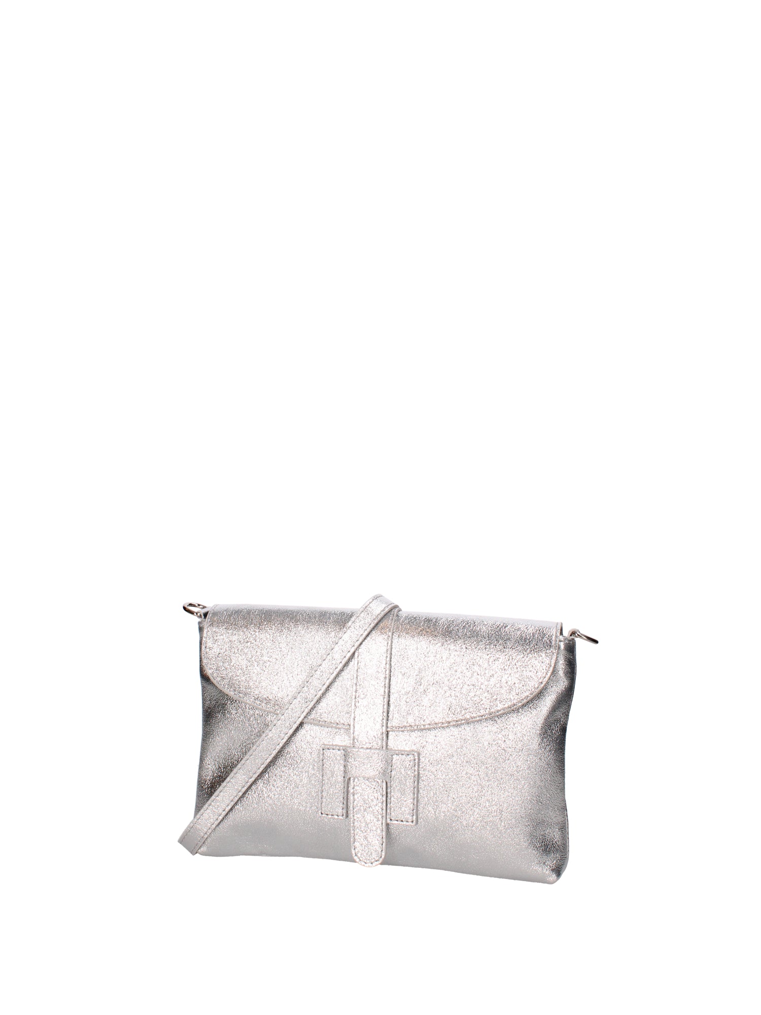 Borsa a mano da donna Vera pelle 07163-L001 ARGENTO Viola Castellani