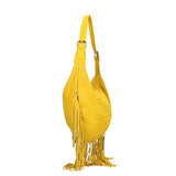 Zefira Borsa a spalla da donna Pelle Scamosciata 8630-GIALLO YELLOW Gave Lux