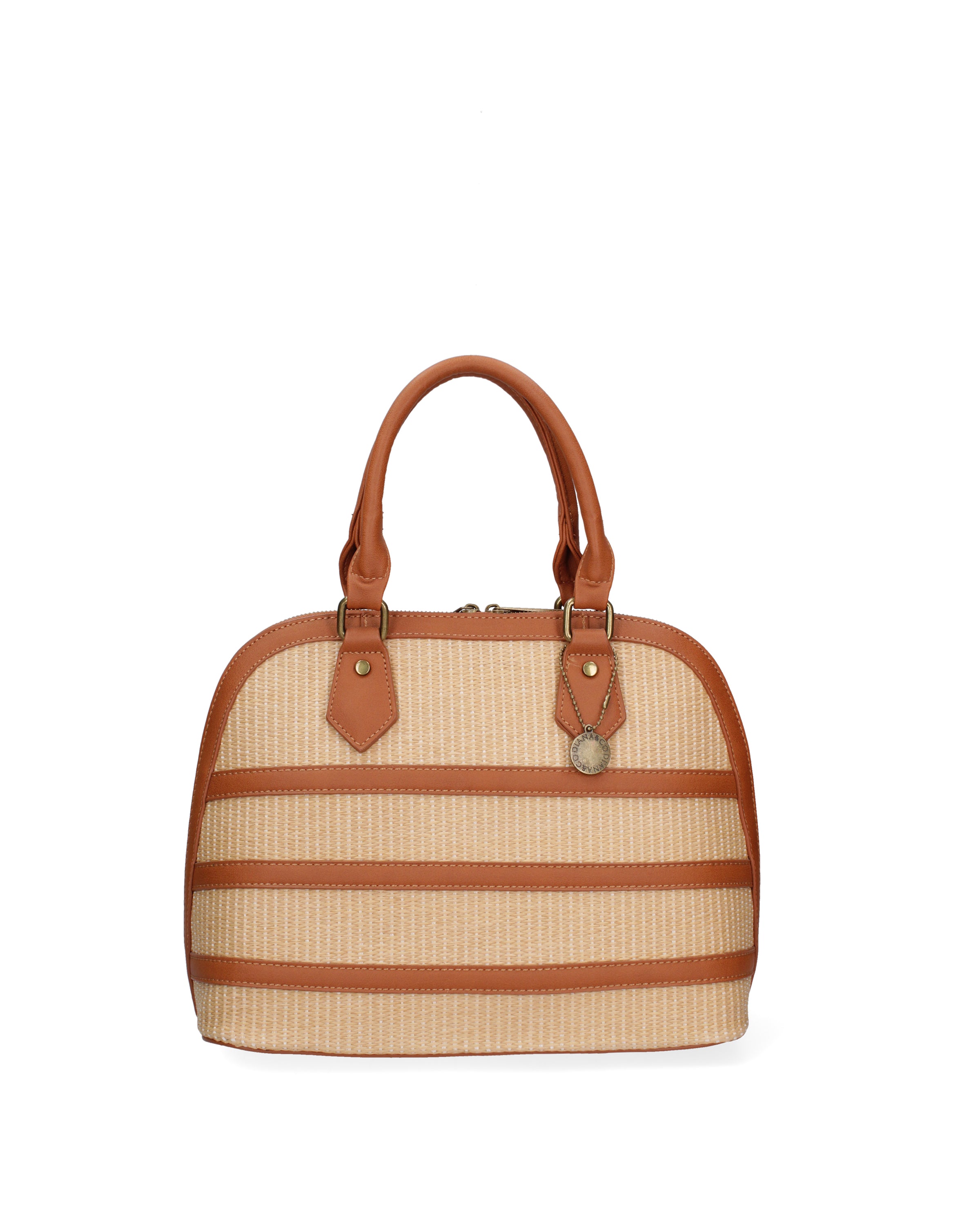 Borsa a mano da donna Ecopelle e poliestere DC1610-2-TAN Diana&co