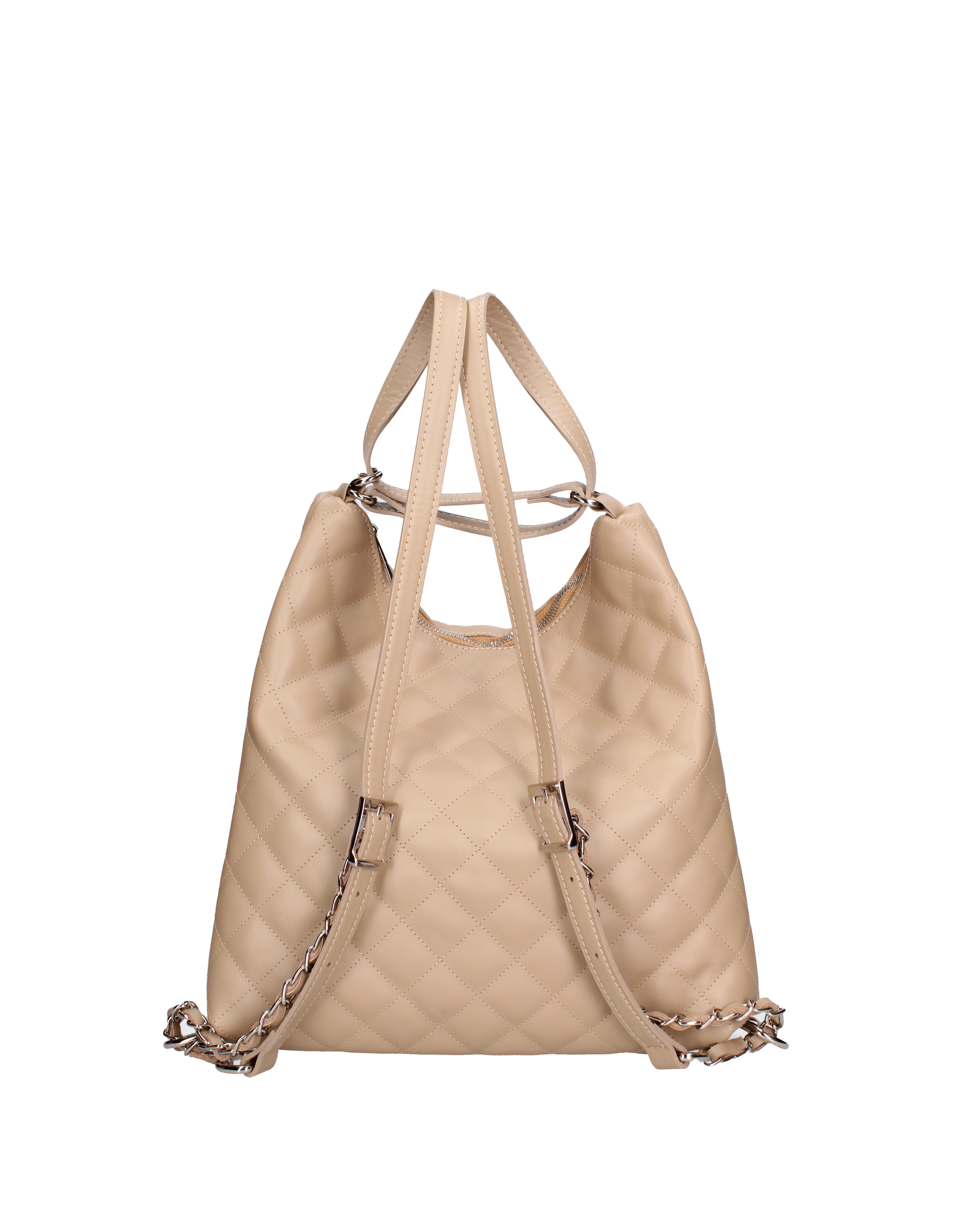 Borsa a spalla convertibile in zaino Vera pelle 07144-S05 TAUPE CHIARO Roberta Rossi