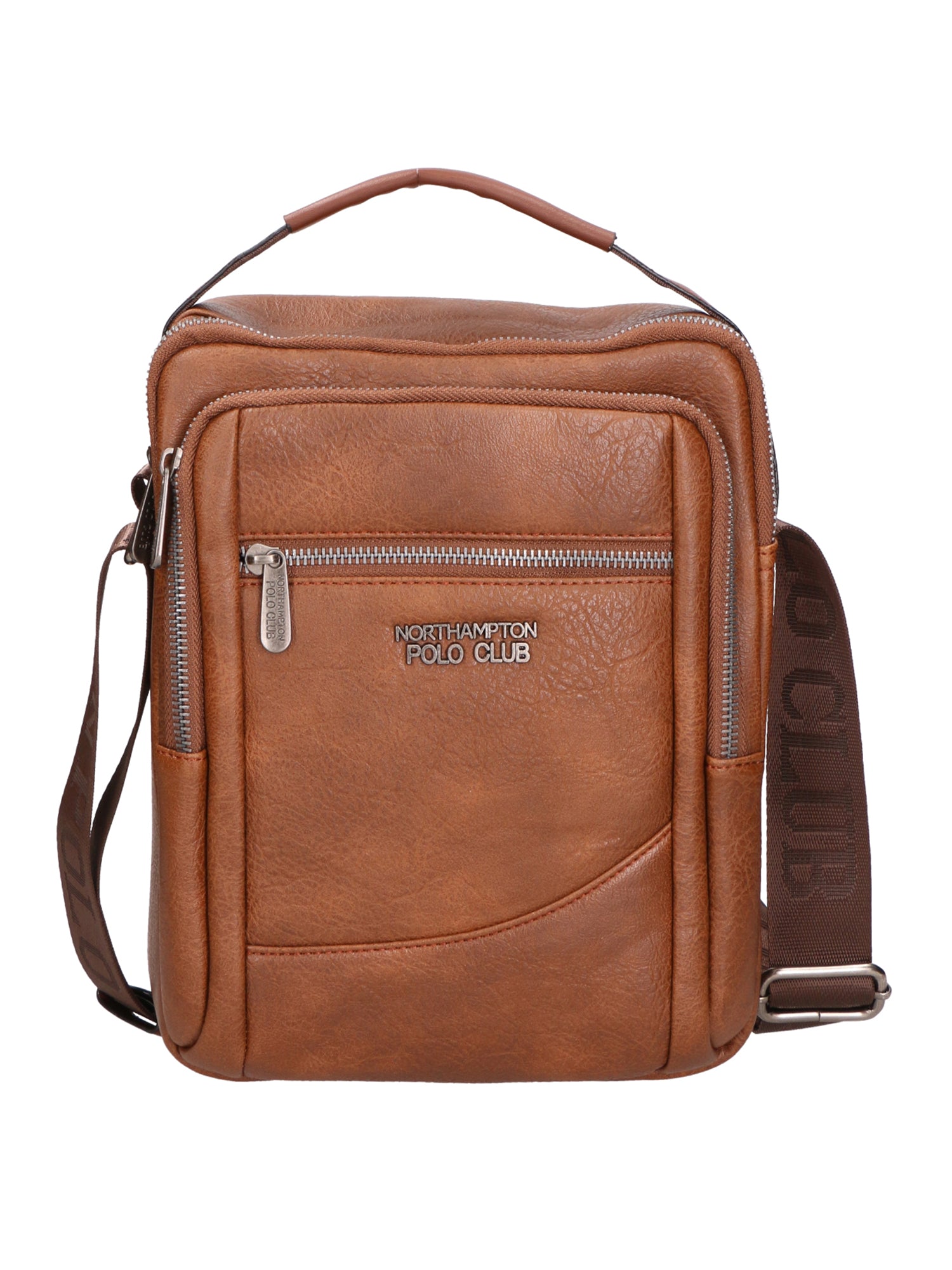 Borsa a tracolla uomo in pelle PU Casual PCL3002-BROWN Northampton Polo Club