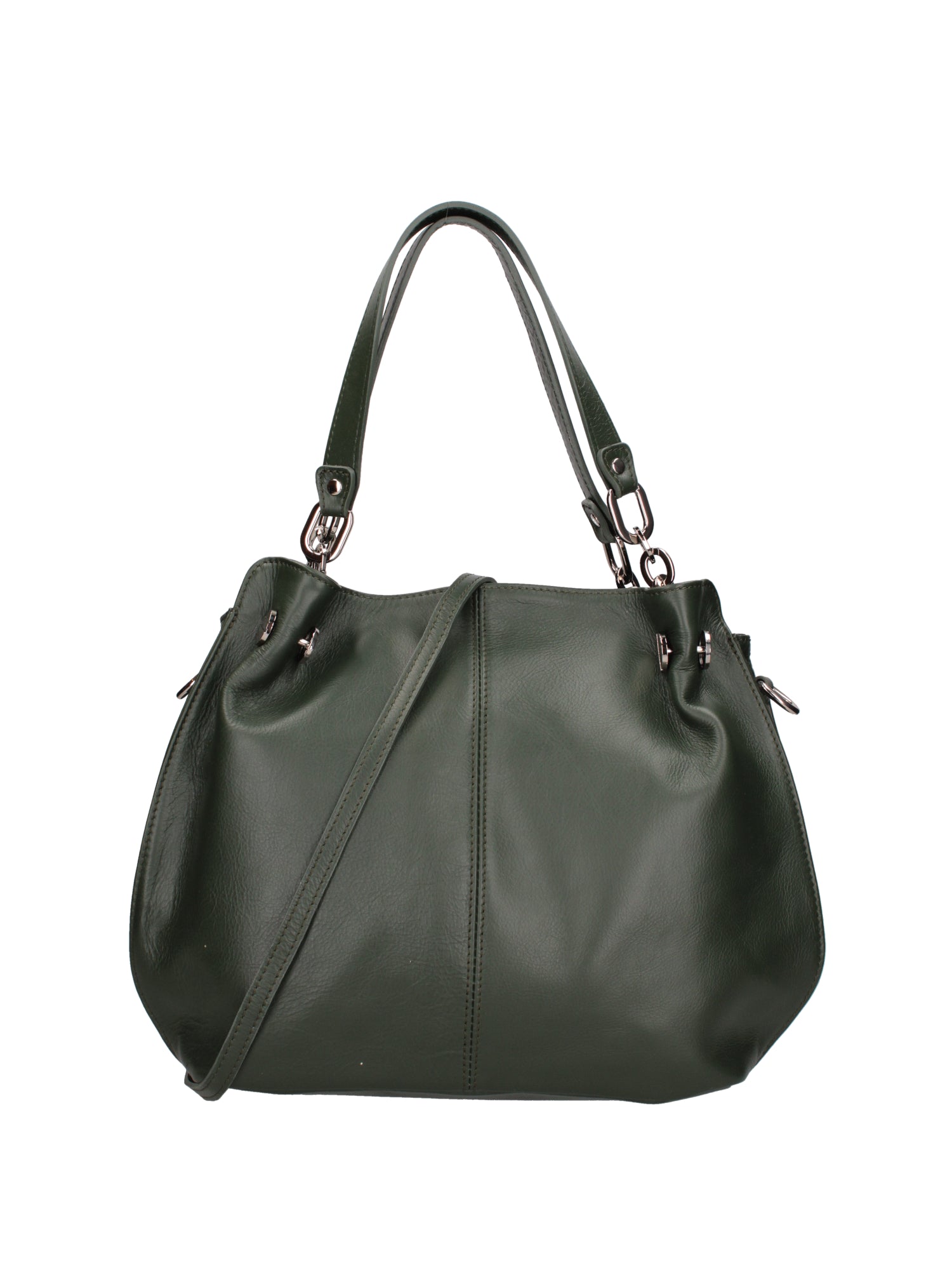 Ereba Borsa a mano da donna Made in Italy 100% pelle 3305-S14 VERDE SCURO Gave Lux