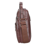 Borsa a tracolla uomo vegana 100% PU Leather PCL3101-COFFEE Northampton Polo Club
