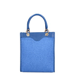 Borsa a mano da donna Misto pelle e tessuto 07149-D22 BLUETTE Roberta Rossi