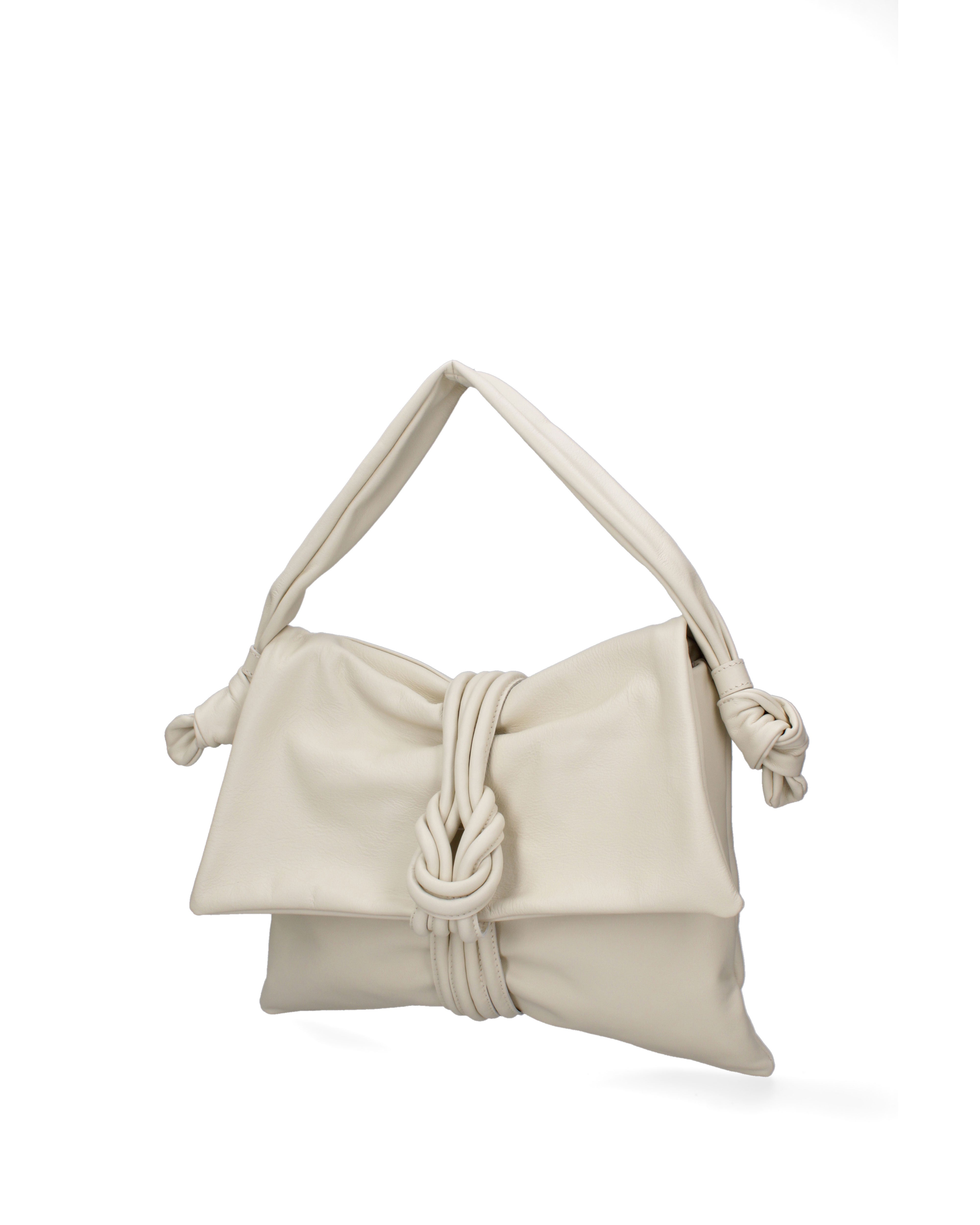 Borsa a spalla da donna Vera pelle 07172-S37 LATTE Viola Castellani