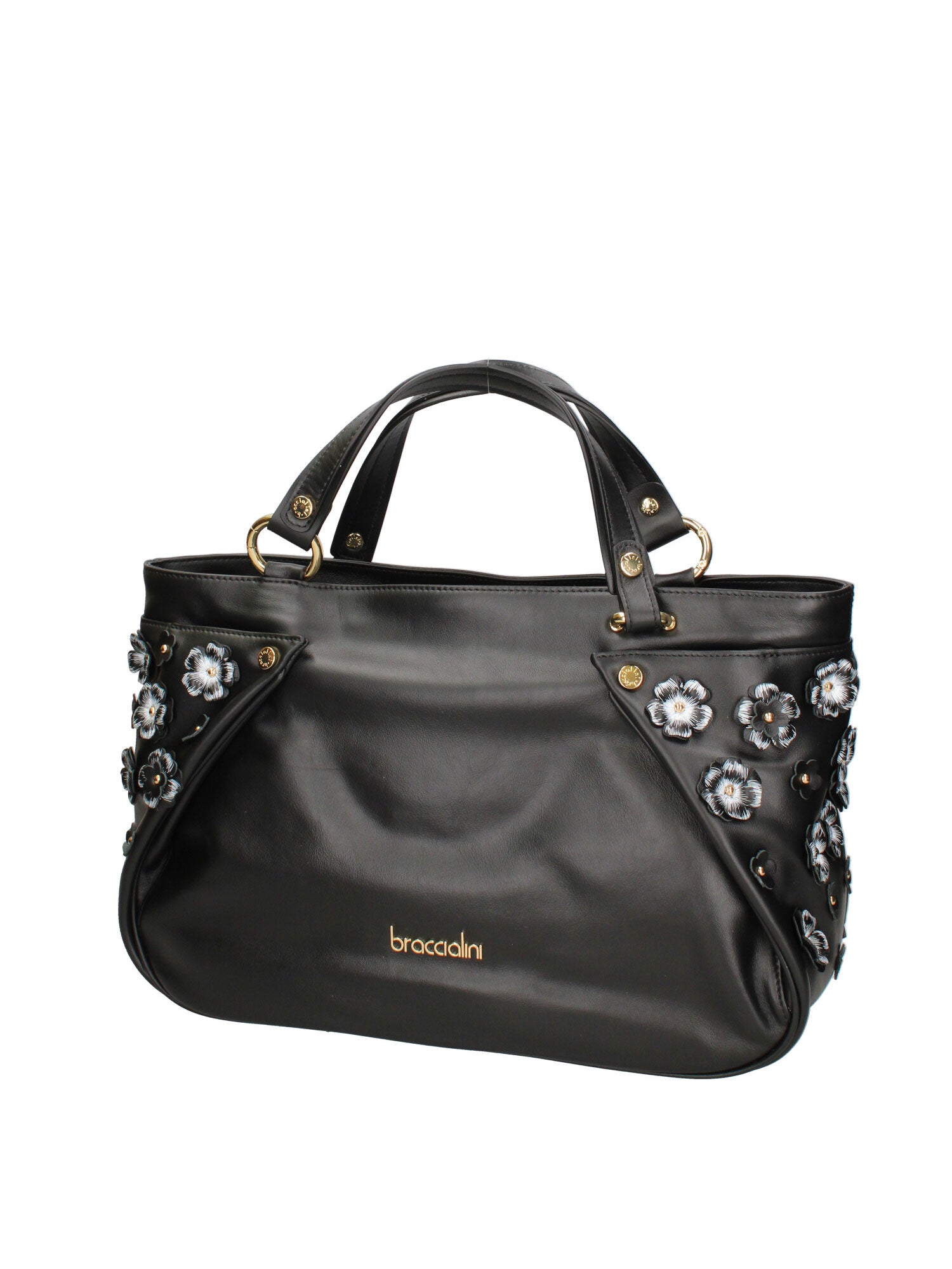Iolara Lux Borsa a spalla da donna Vera pelle B17240-NERO Braccialini