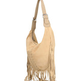 Zefira Borsa a spalla da donna Pelle Scamosciata 8630-FANGO Gave Lux