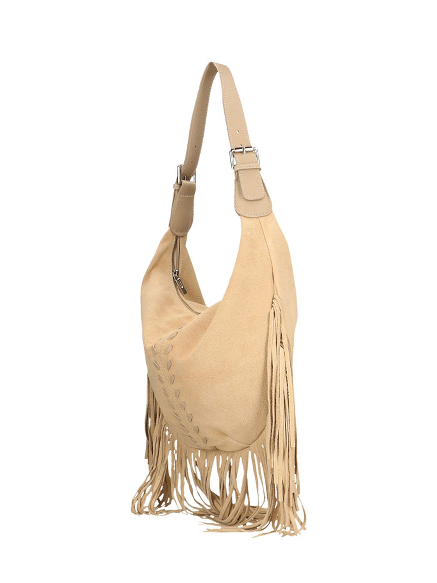 Zefira Borsa a spalla da donna Pelle Scamosciata 8630-FANGO Gave Lux