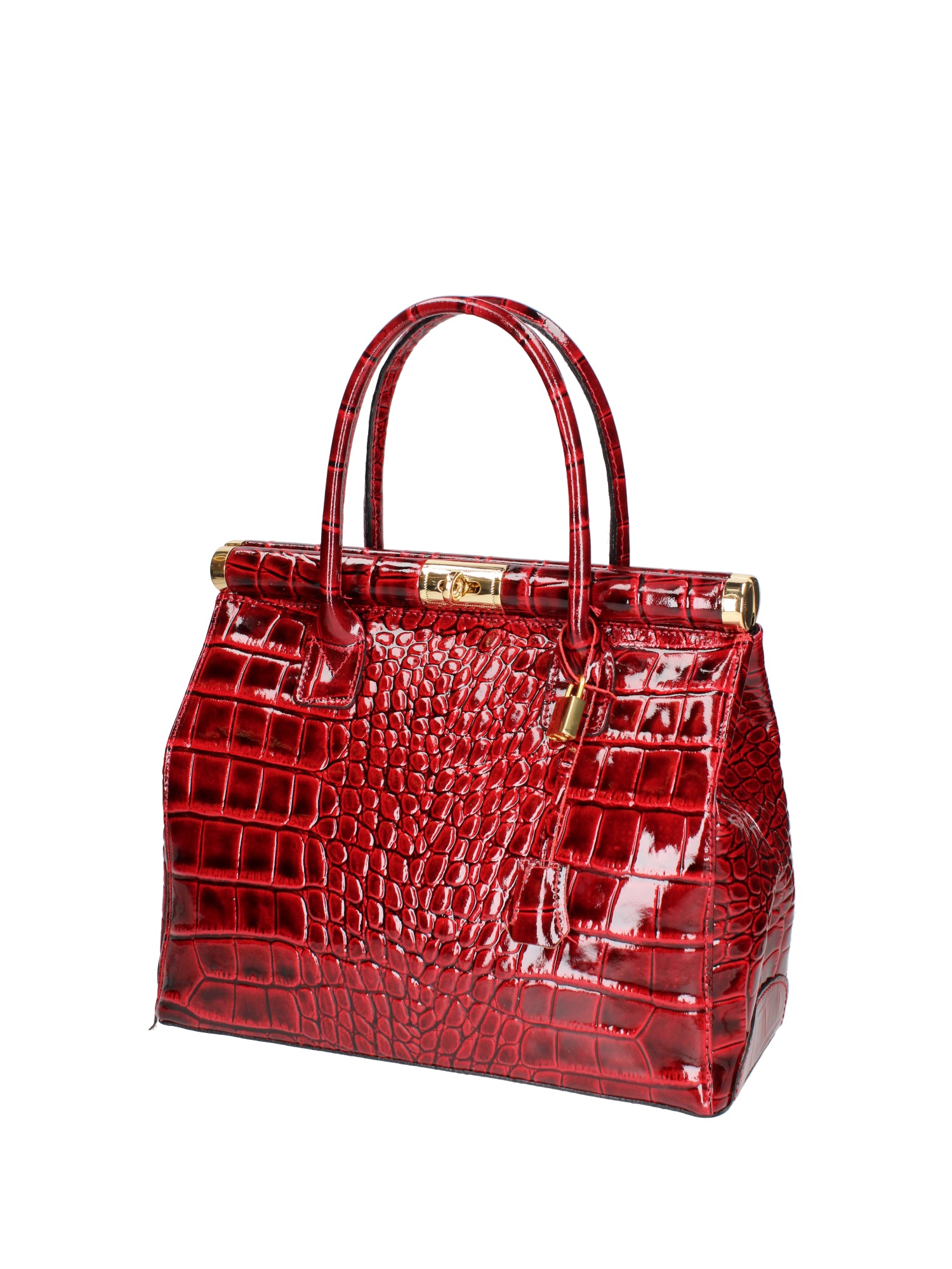 Delfina Borsa a mano da donna Vera pelle 7742-C10 ROSSO SCURO Gave Lux
