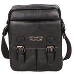 Borsa a tracolla uomo 100% PU Leather PCL3080-BLACK Northampton Polo Club