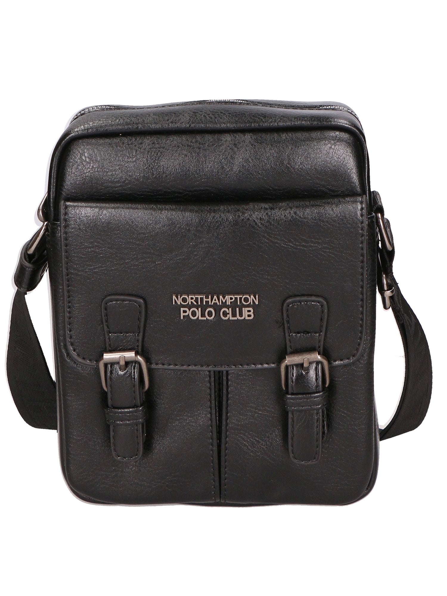 Borsa a tracolla uomo 100% PU Leather PCL3080-BLACK Northampton Polo Club