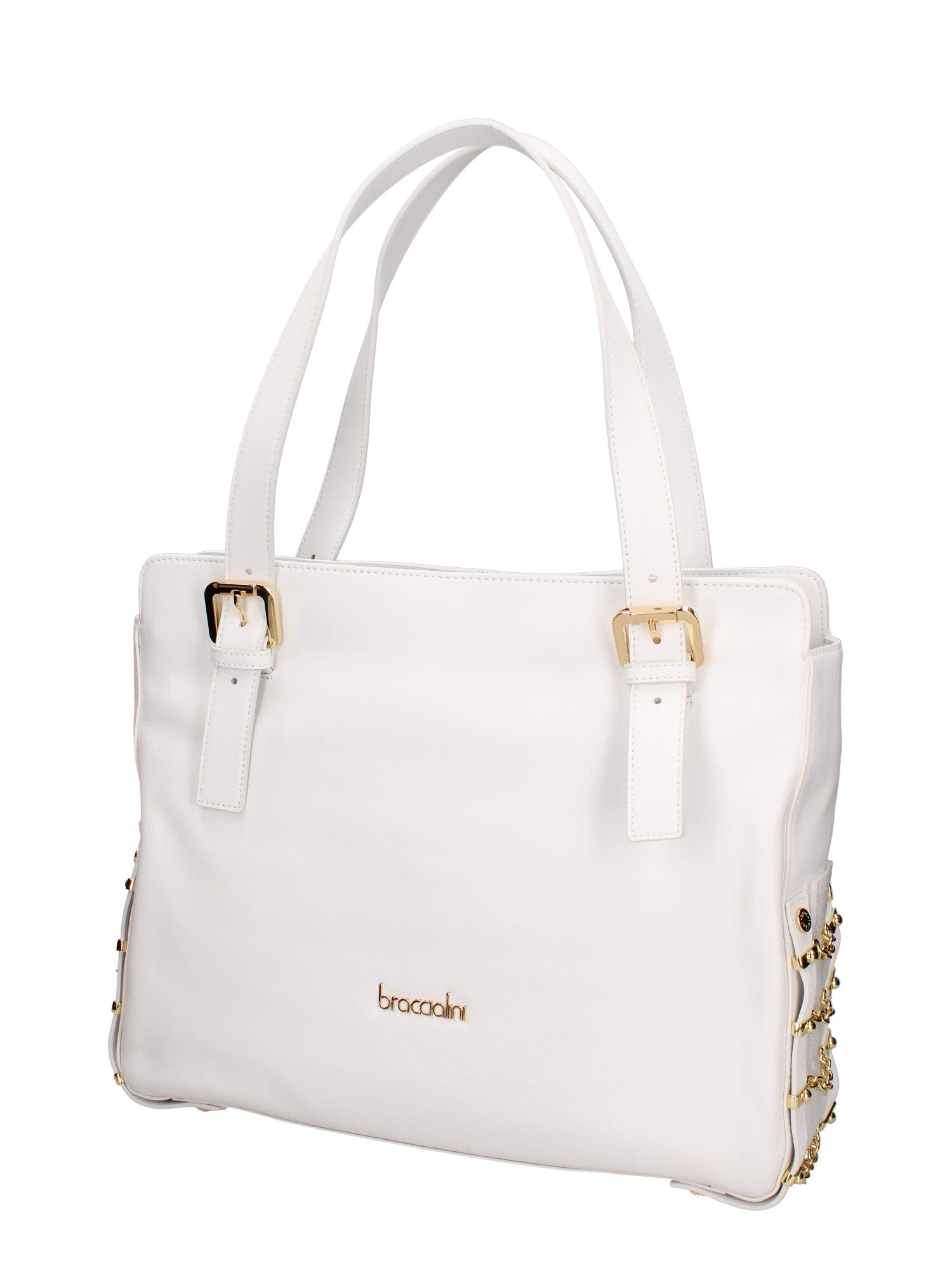 Cesena Borsa a spalla da donna 100% pelle B17221-BIANCO Braccialini