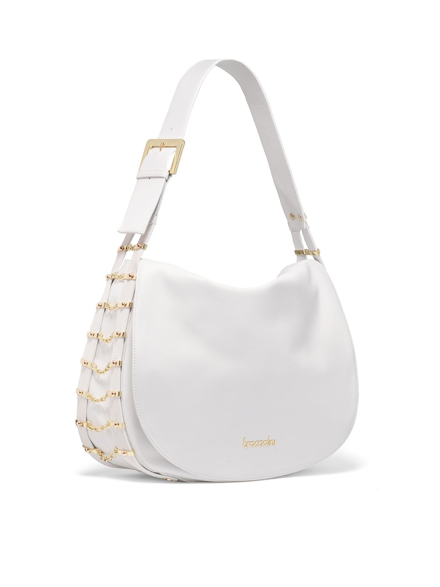 Eridana Ultra Borsa a spalla da donna 100% pelle B17222-BIANCO Braccialini