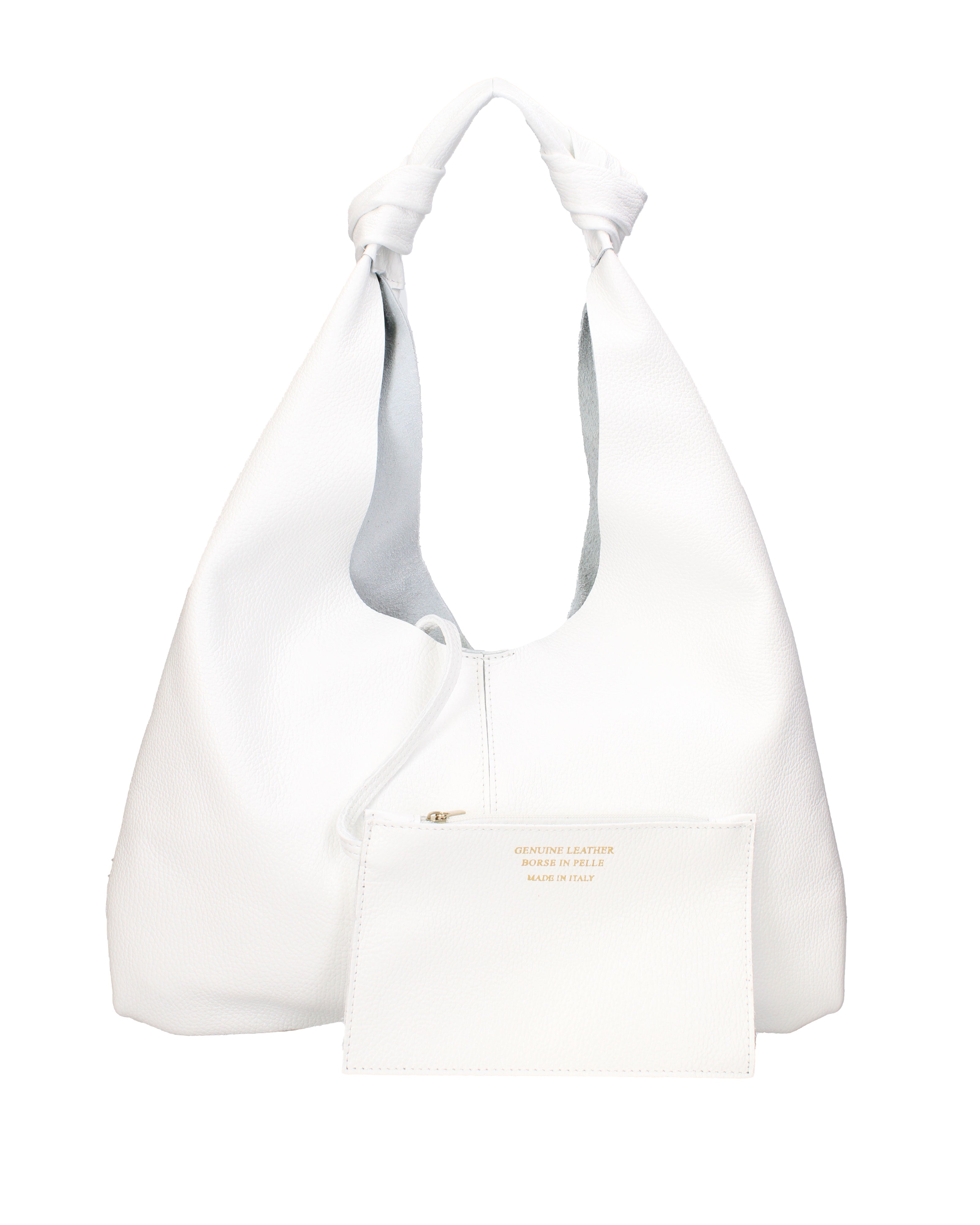 Borsa a spalla da donna 100% vera pelle 07156-BIANCO Viola Castellani