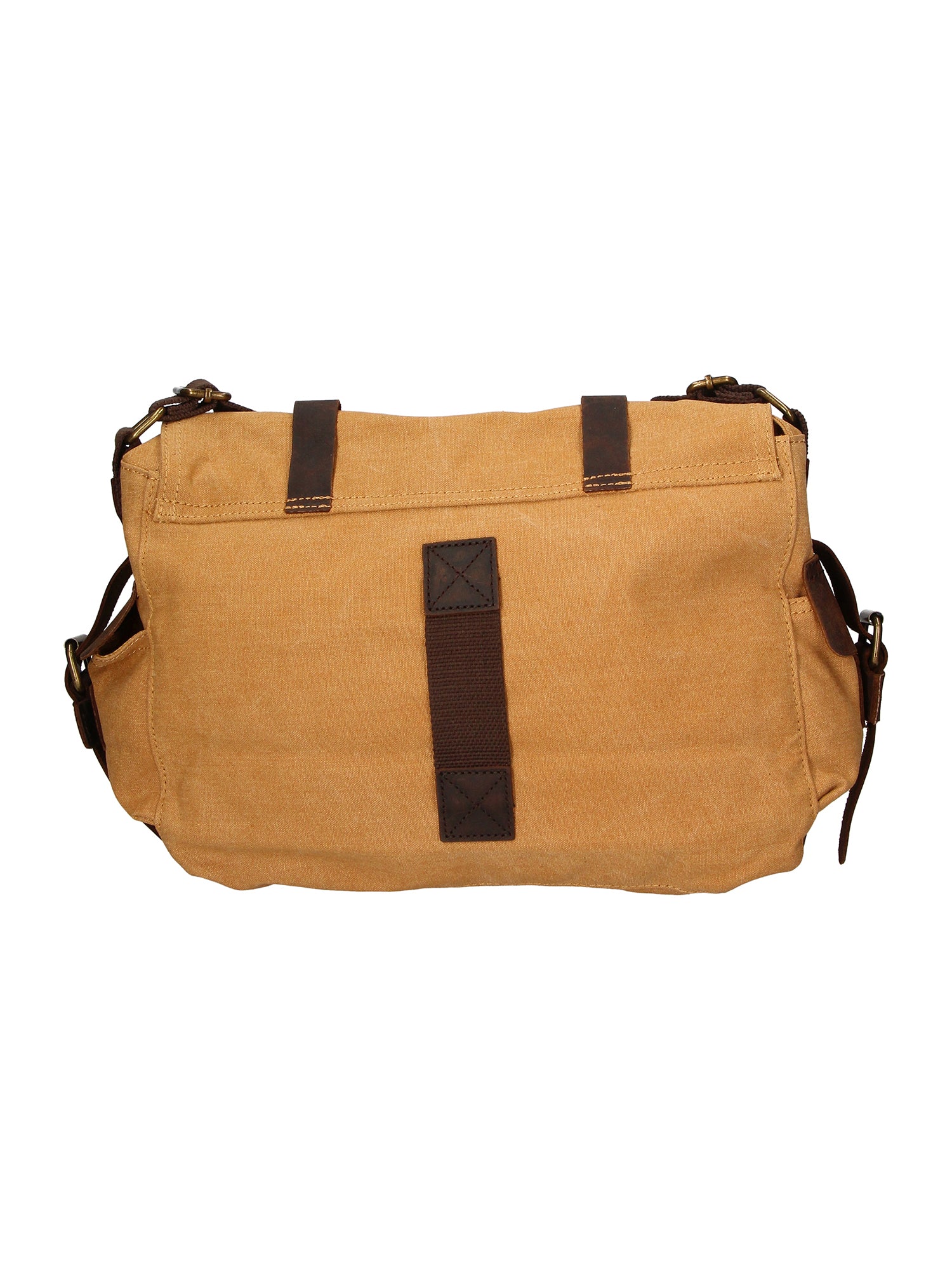 Melania Borsa a spalla unisex Canvas e vera pelle ZG3016-CUOIO COGNAC Gave Lux
