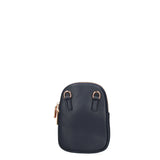 Borsa a tracolla donna Ecopelle e zip 601-1-NAVY BLUE Diana&co