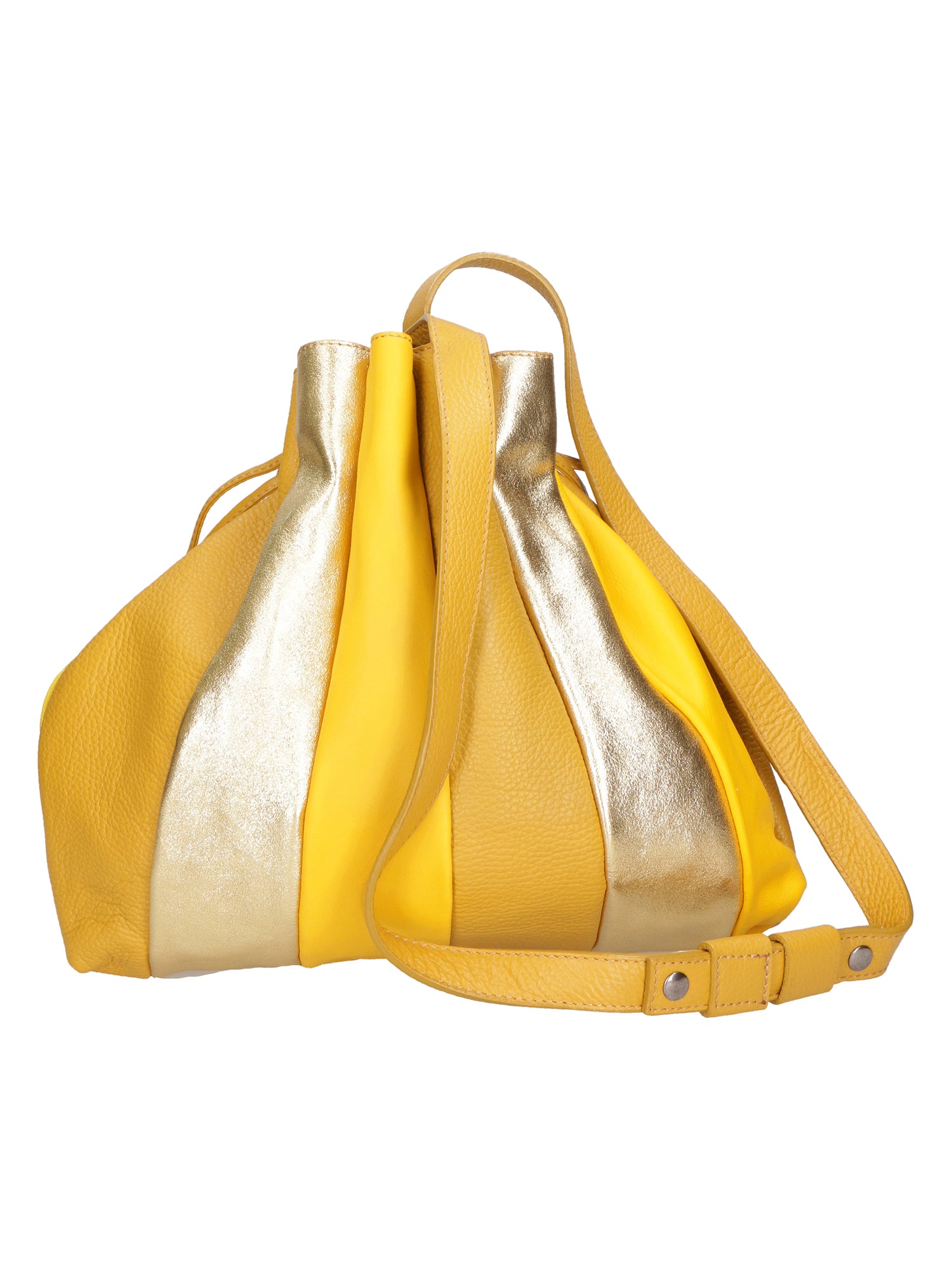 Nunzia Borsa a spalla da donna Vera pelle 576042-SENAPE Gave Lux