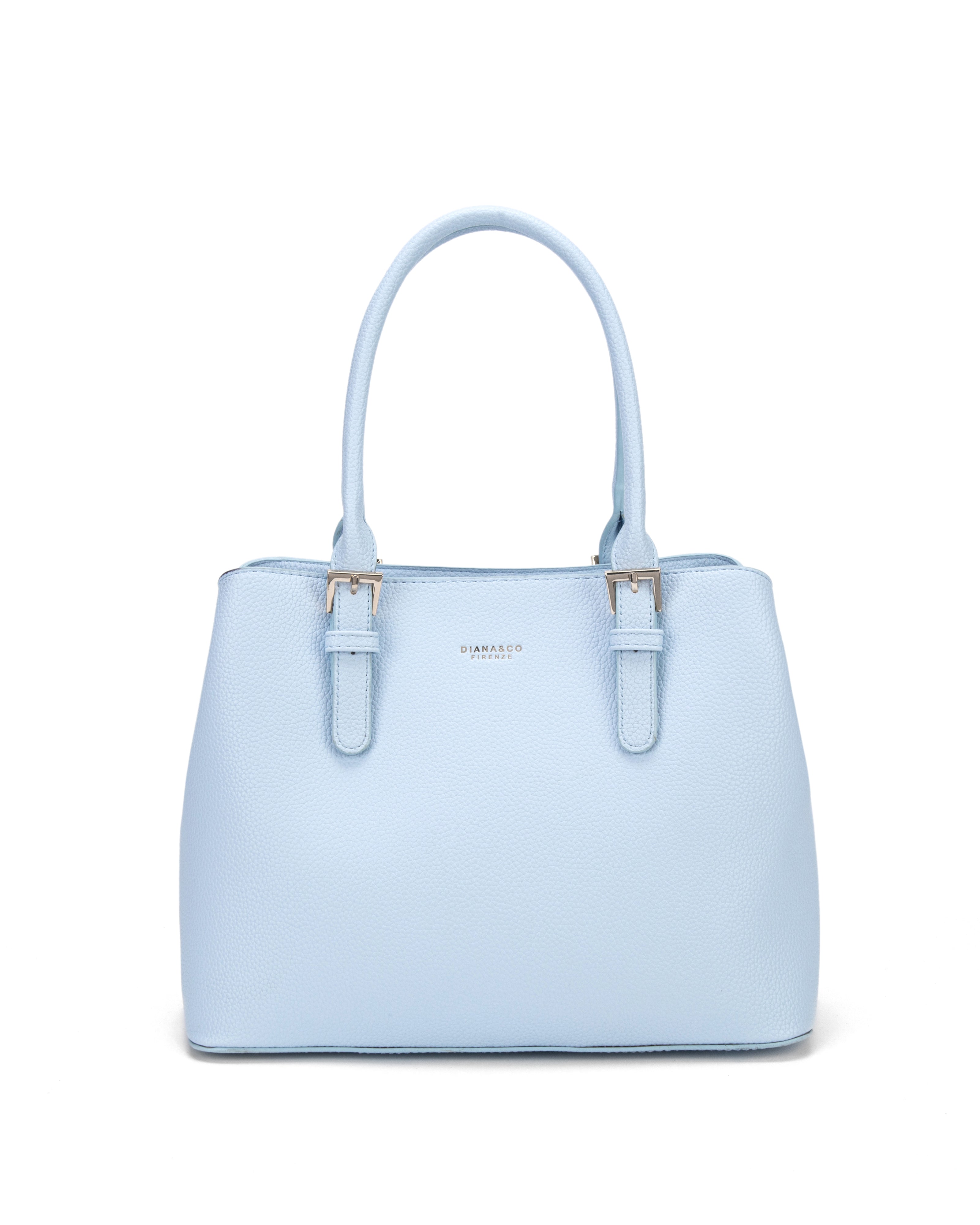 Borsa a mano da donna 100% pelle vegana PU 716-2PT-BABYBLUE Diana&co