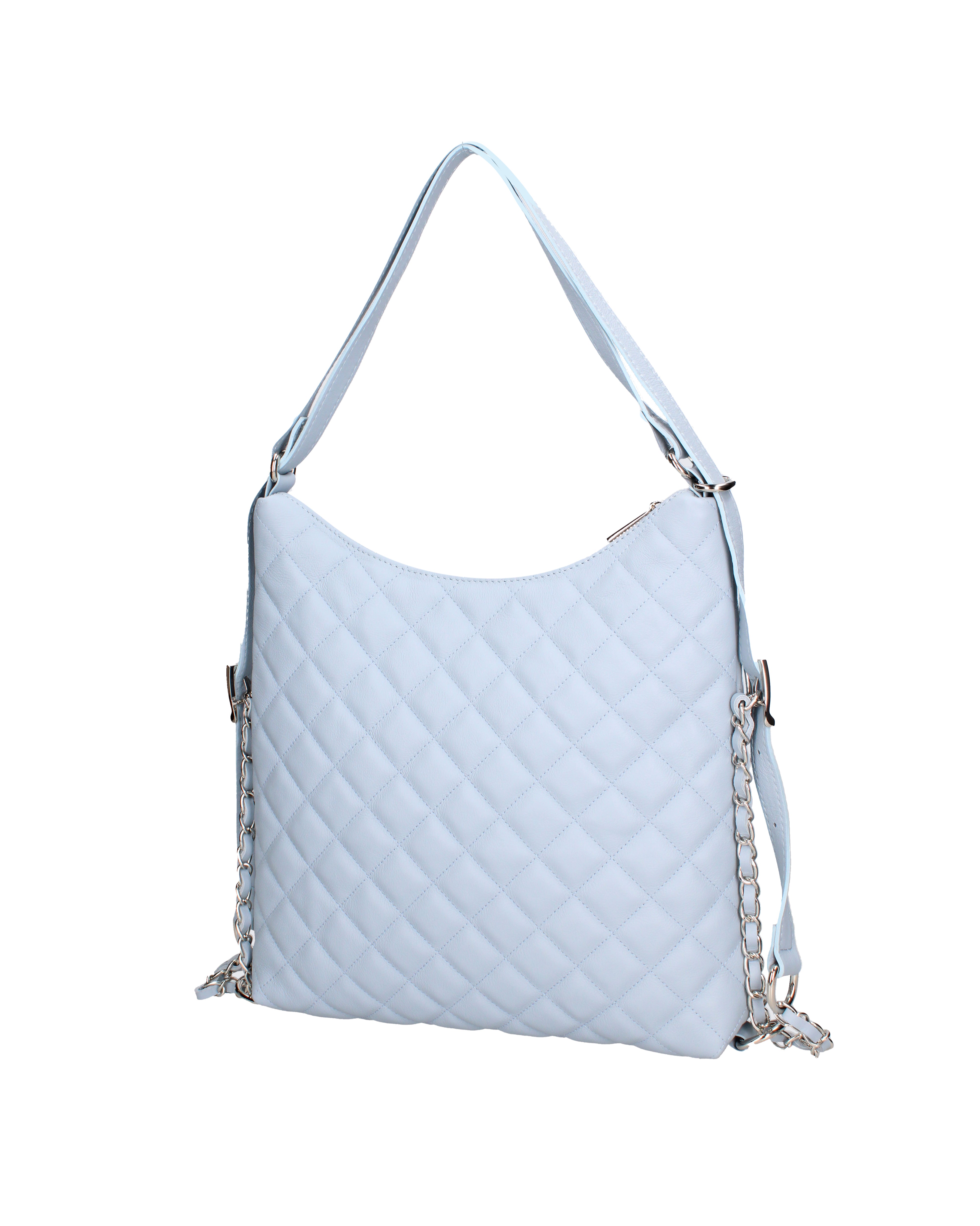 Borsa a spalla convertibile in zaino Vera pelle 07144-S92 CELESTE Roberta Rossi