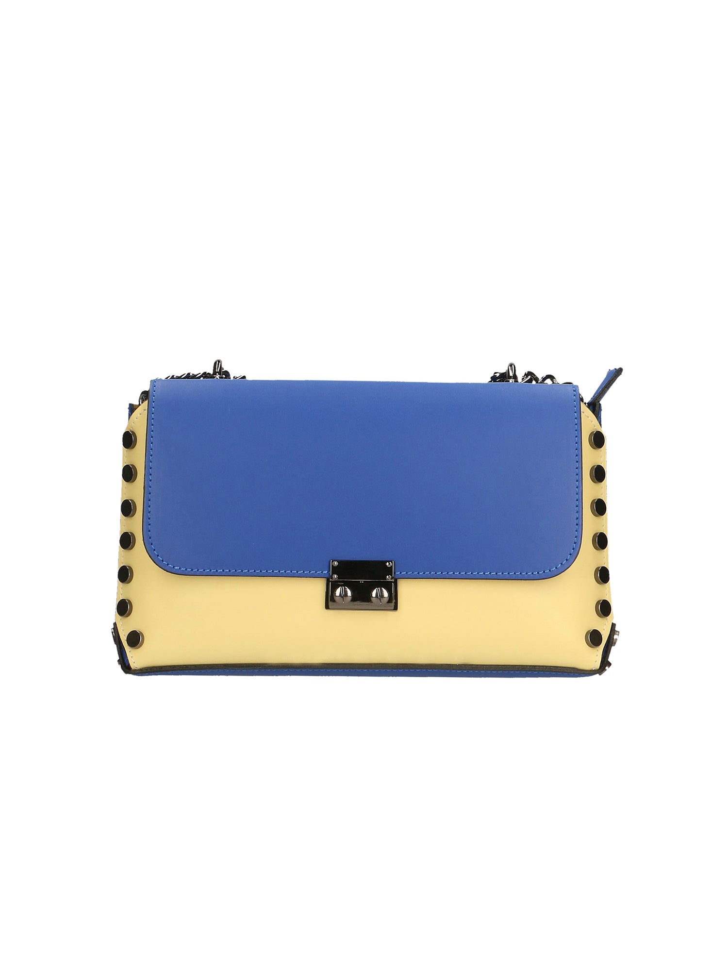 Vera pelle 8641-GIALLO+BLU Borsa a tracolla da donna Evanthe Pro Gave Lux