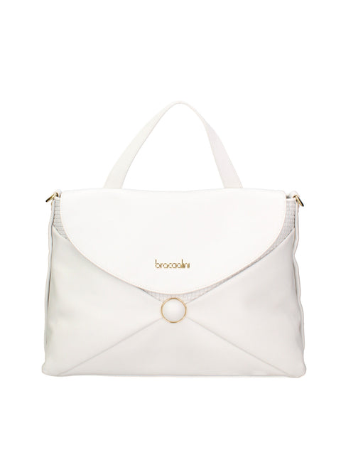 Edera Ultra Borsa a mano da donna 100% pelle B17202-BIANCO