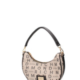 Borsa a spalla da donna 100% Tessuto JR-W-1162MTP-BONE BLACK-GOLD John Richmond