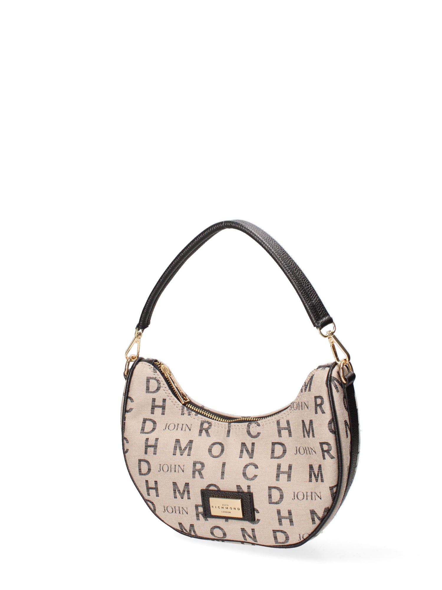 Borsa a spalla da donna 100% Tessuto JR-W-1162MTP-BONE BLACK-GOLD John Richmond
