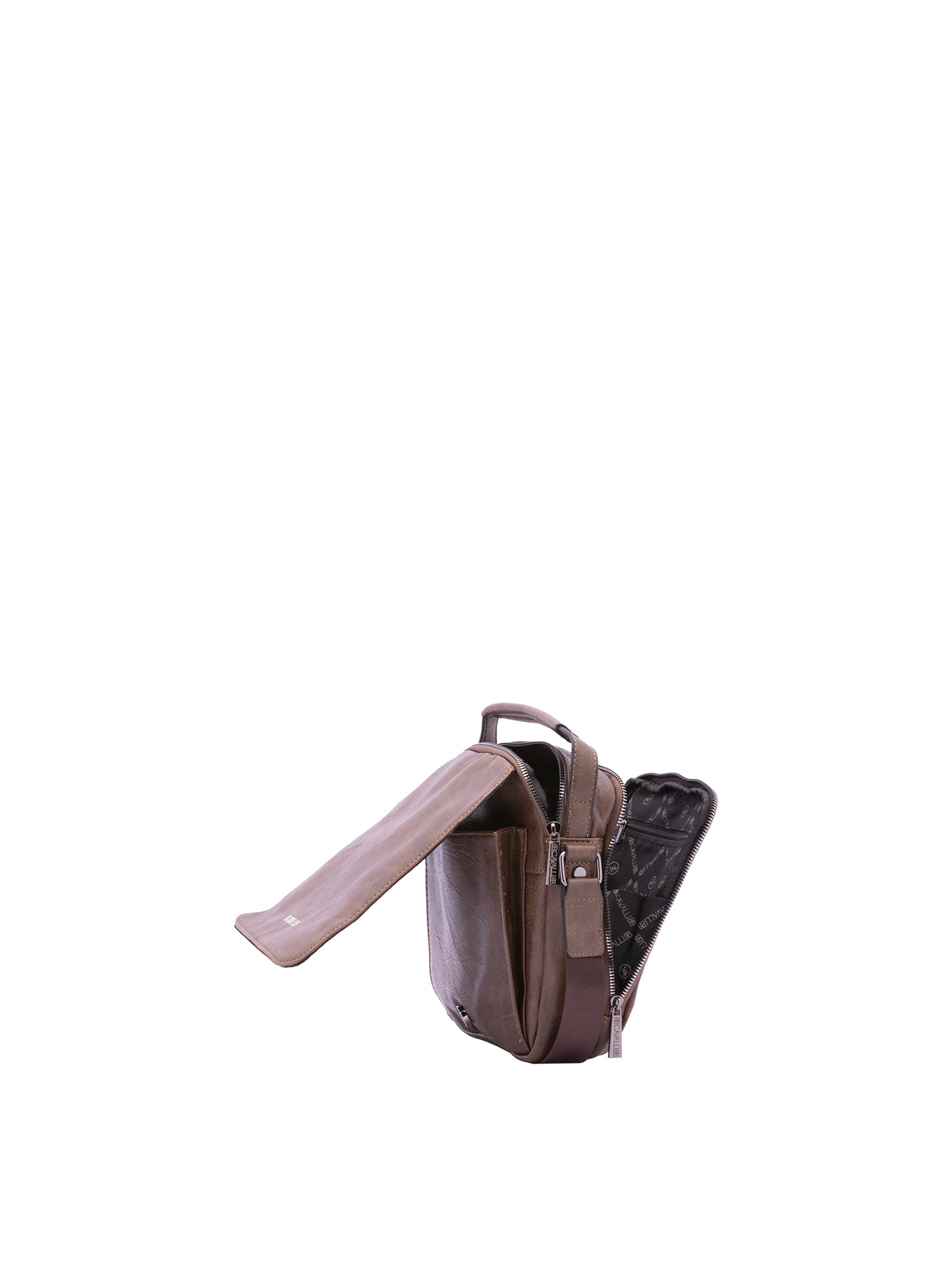 Borsa a tracolla uomo Ecopelle e poliestere BC1193-CAFFE' B Cavalli