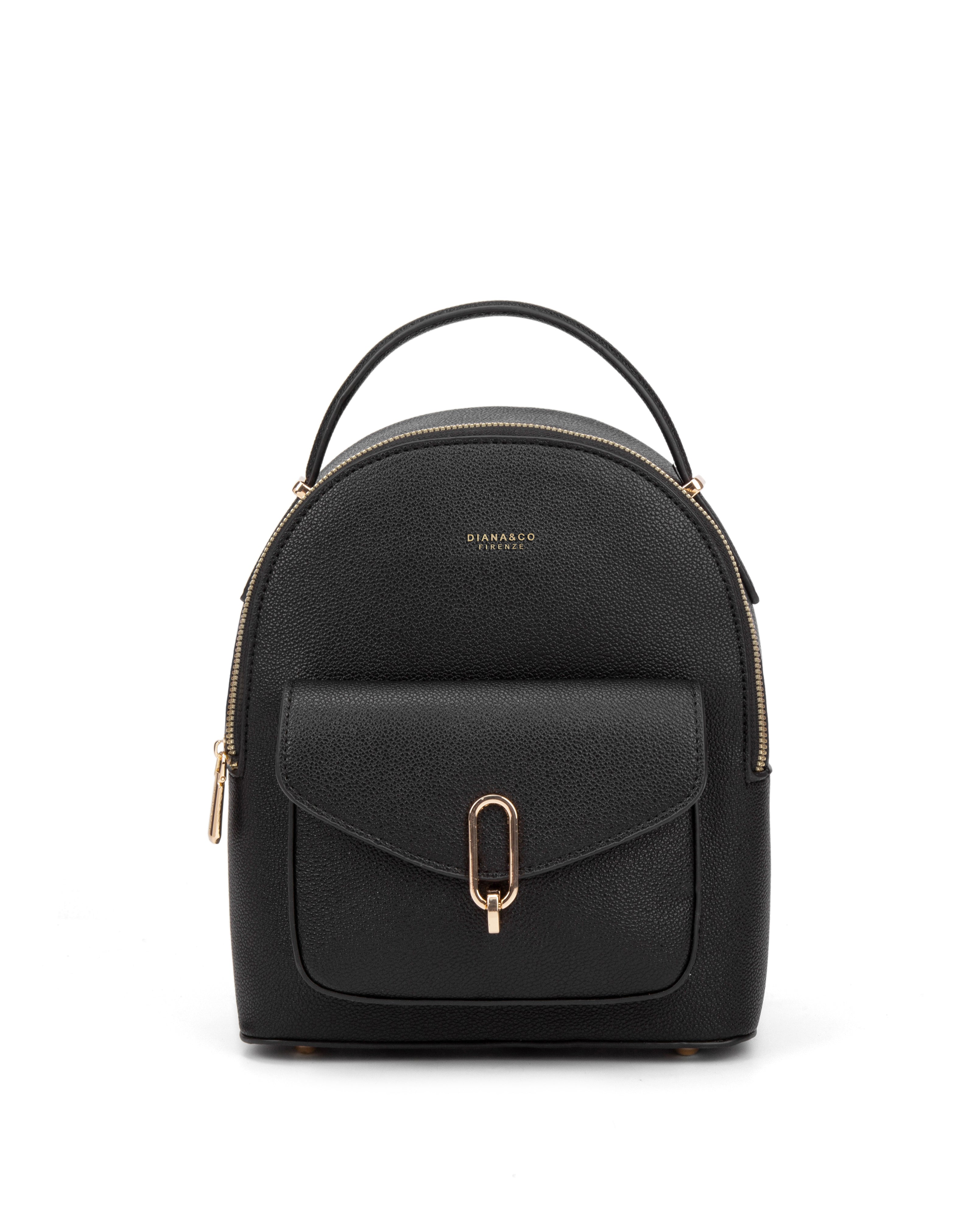 Zaino da donna in pelle vegana Casual 712-3PT-BLACK Diana&co
