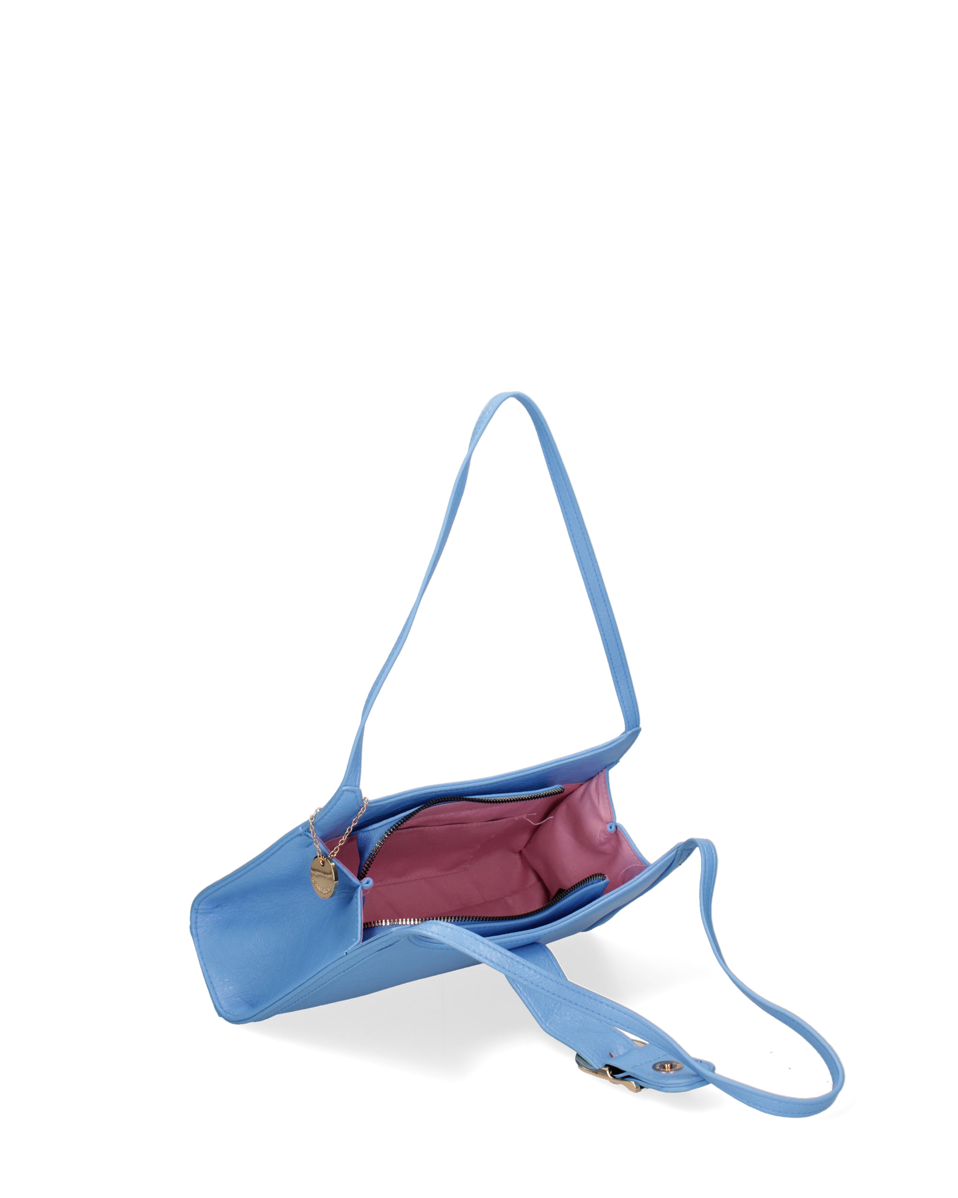 Borsa a spalla da donna Ecopelle DC3532-2-SKY BLUE Diana&co