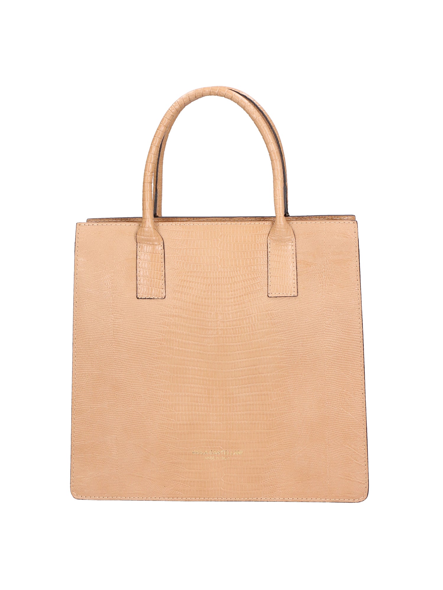 Giulia Borsa a mano da donna Vera pelle effetto cocco 468W-LU81 SABBIA Viola Castellani