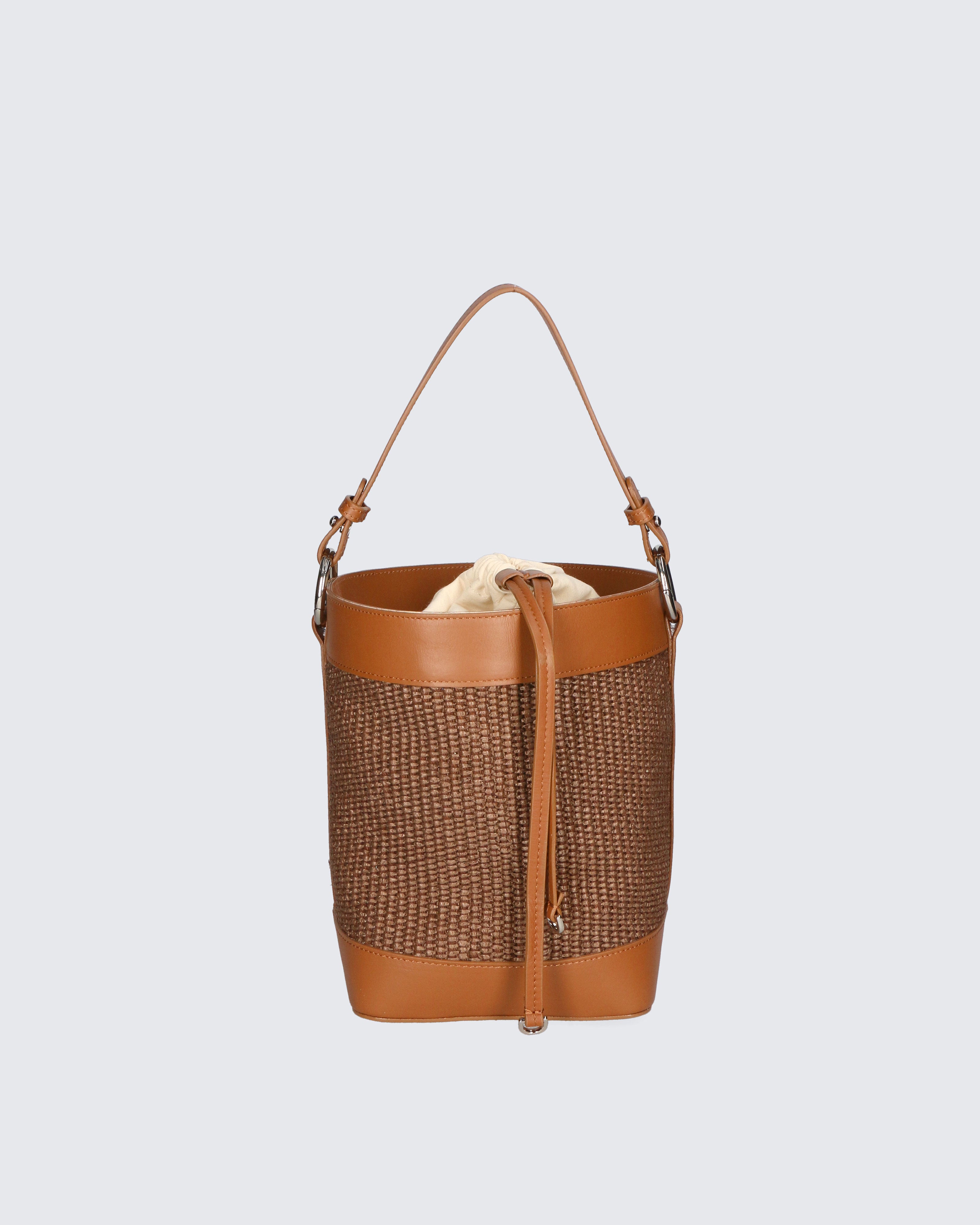 Lisbeth Borsa a secchiello da donna Misto pelle e tessuto 05165-141+S44 CUOIO Gave Lux