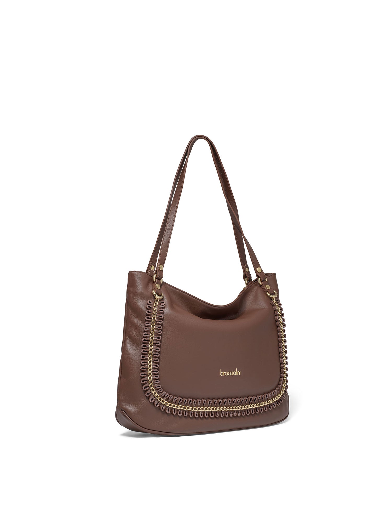 Edera Ultra Borsa a spalla da donna Vera pelle B16923-MARRONE Braccialini