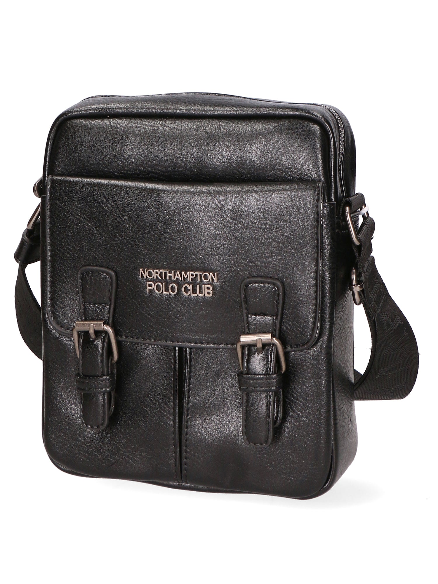 Borsa a tracolla uomo 100% PU Leather PCL3080-BLACK Northampton Polo Club