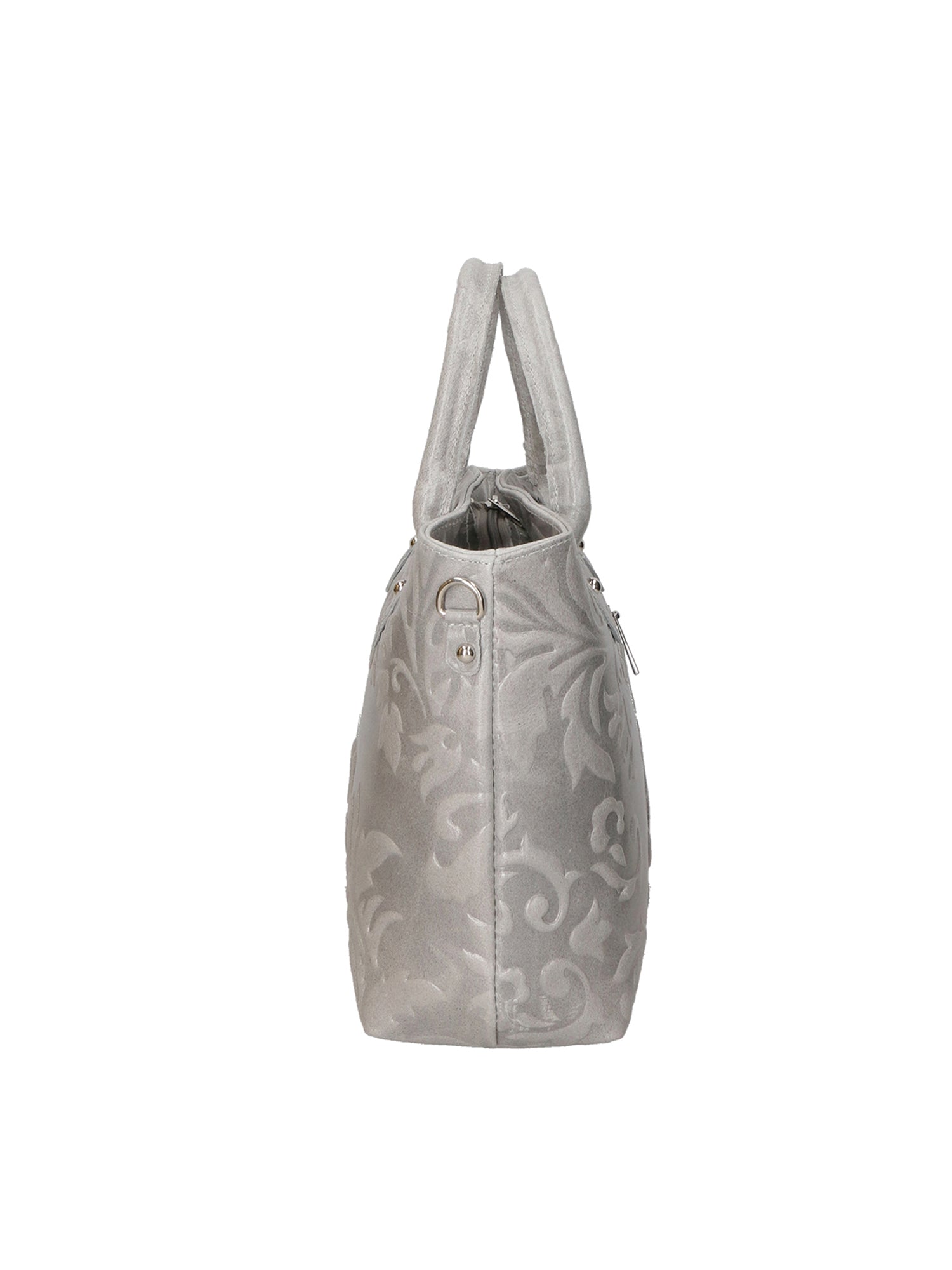 Enza Borsa a mano da donna Vera pelle 8007023FBG-020 GRIGIO CHIARO Gave Lux