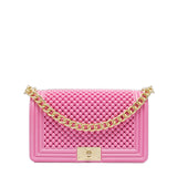 Borsa a mano da donna 100% Pvc FLAT M BALL-AURORA PINK + OFF GOLD Marc Ellis