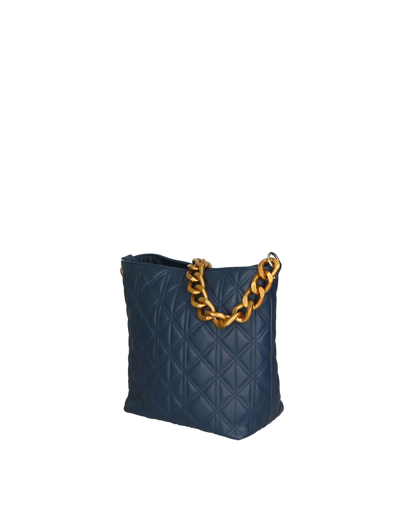 Adra Borsa a spalla da donna Vera pelle 04538-S24 BLU JEANS Gave Lux