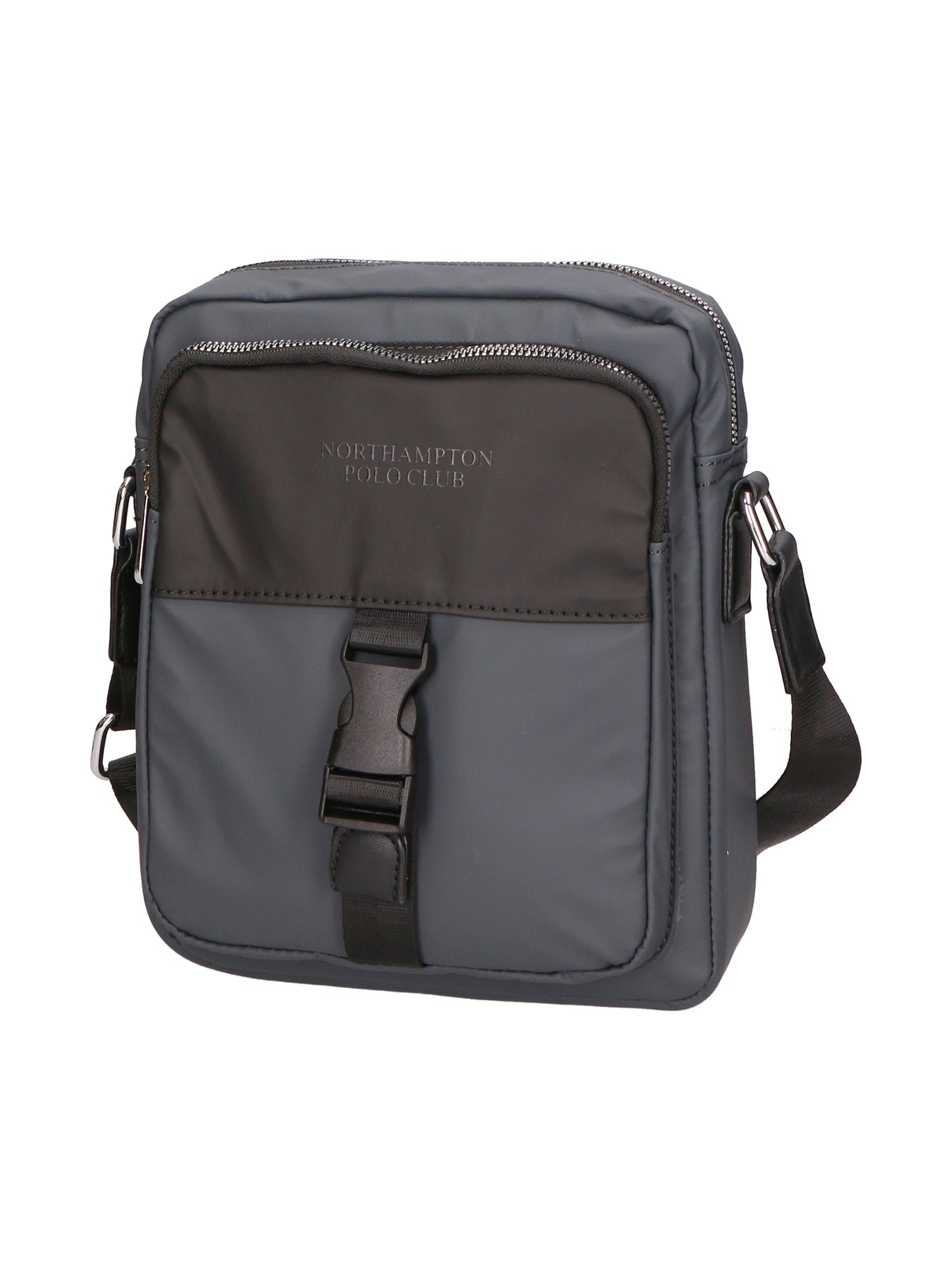 Borsa a tracolla uomo 100% PU Leather PCL3018-GREY-BLACK Northampton Polo Club