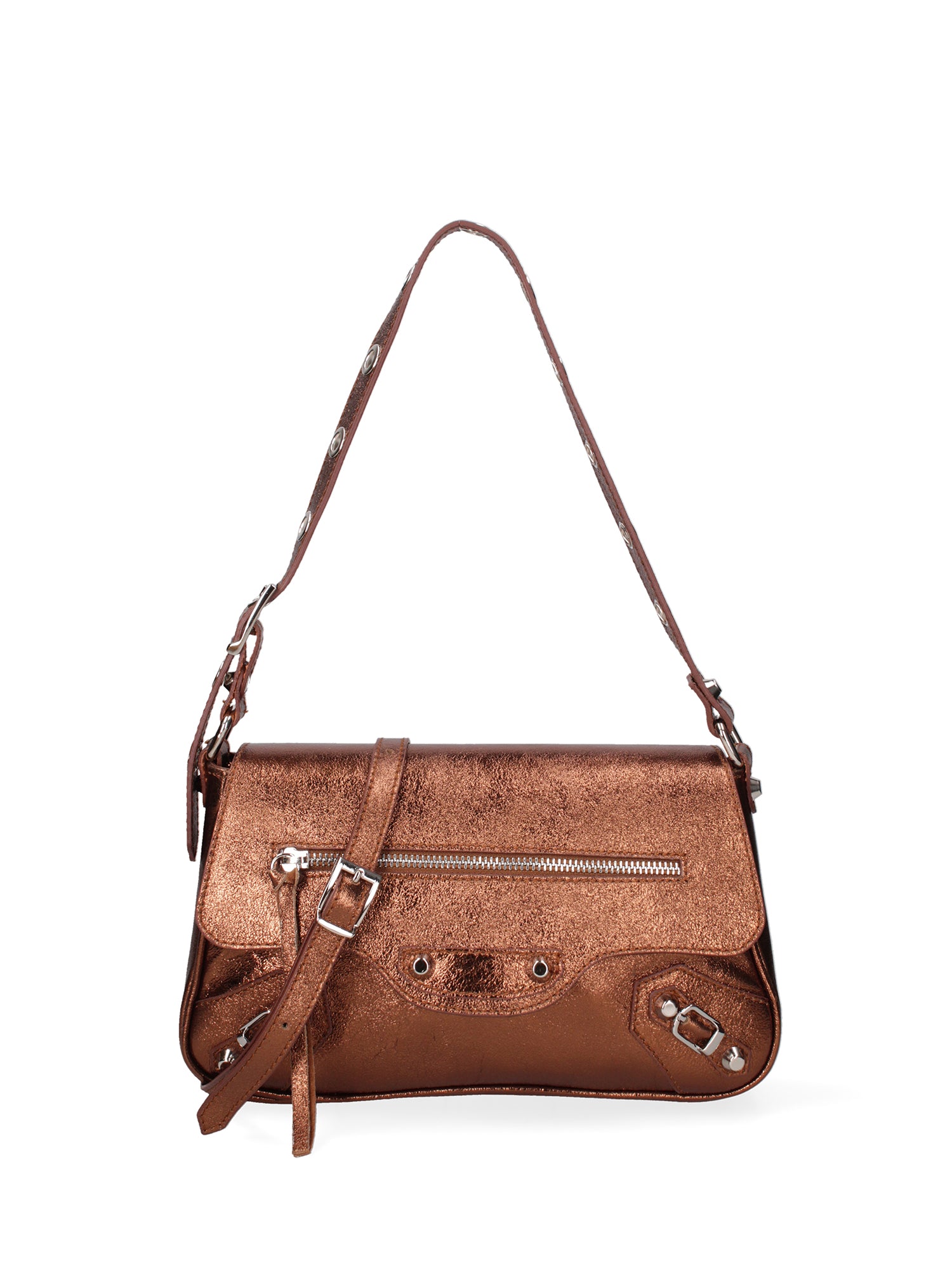 Borsa a spalla da donna Vera pelle 07234-L006 RAME Roberta Rossi