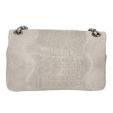 Edvige Borsa a spalla da donna Pelle Croco Stampata 80045-GRIGIO Gave Lux