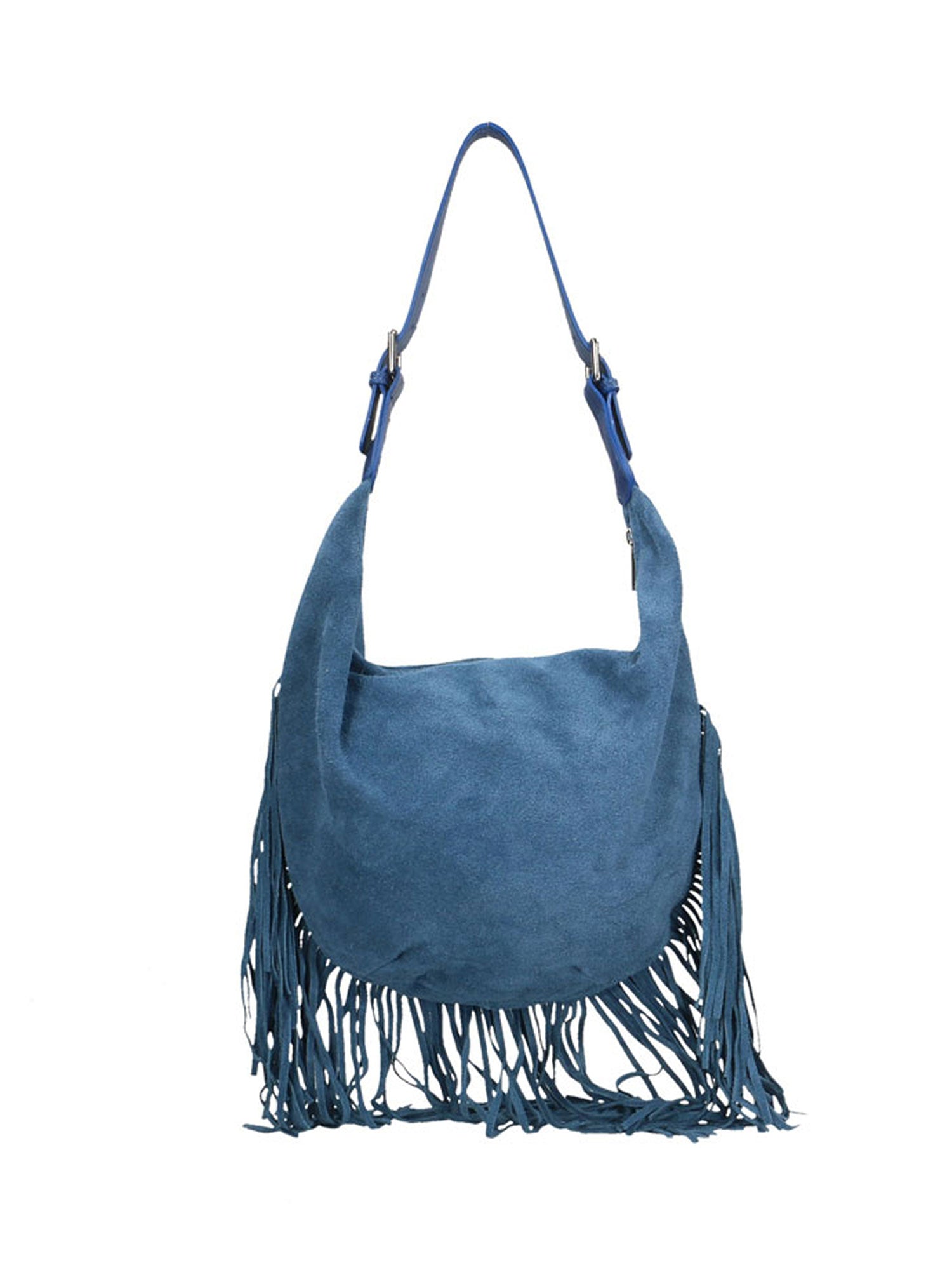 Zefira Borsa a spalla da donna Pelle Scamosciata 8630-BLU Gave Lux