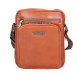 Borsa a tracolla uomo 100% pelle PU PCL3106-BROWN Northampton Polo Club