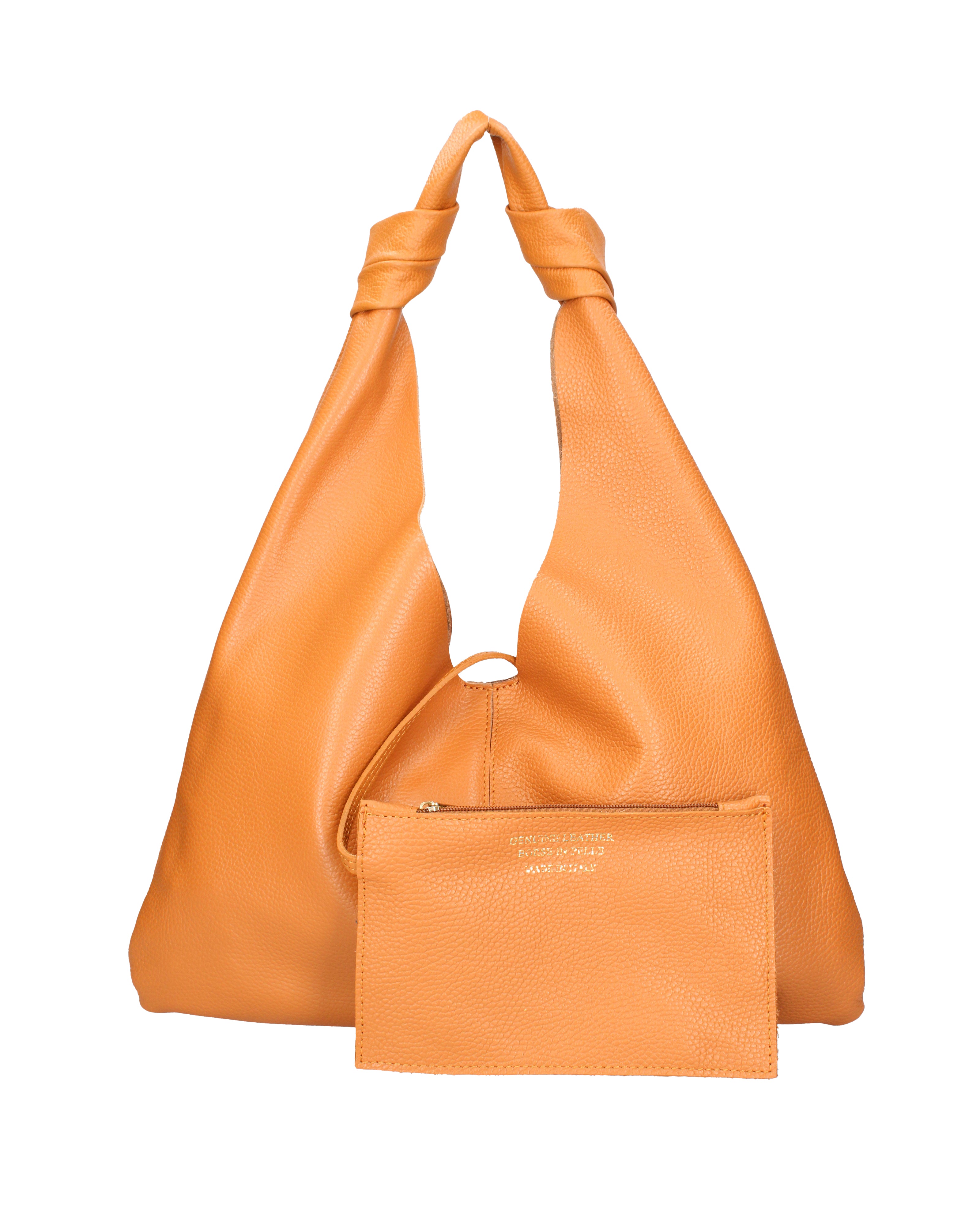 Borsa a spalla da donna 100% vera pelle 07156-D44 CUOIO Viola Castellani