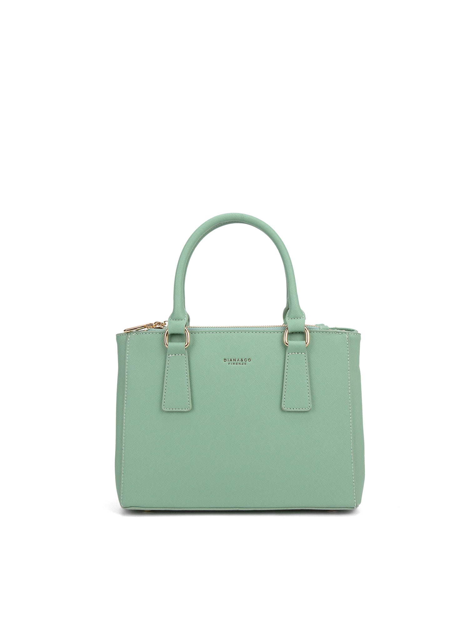 Borsa a mano da donna 100% pelle vegana PU 720-2PT-JADE GREEN Diana&co
