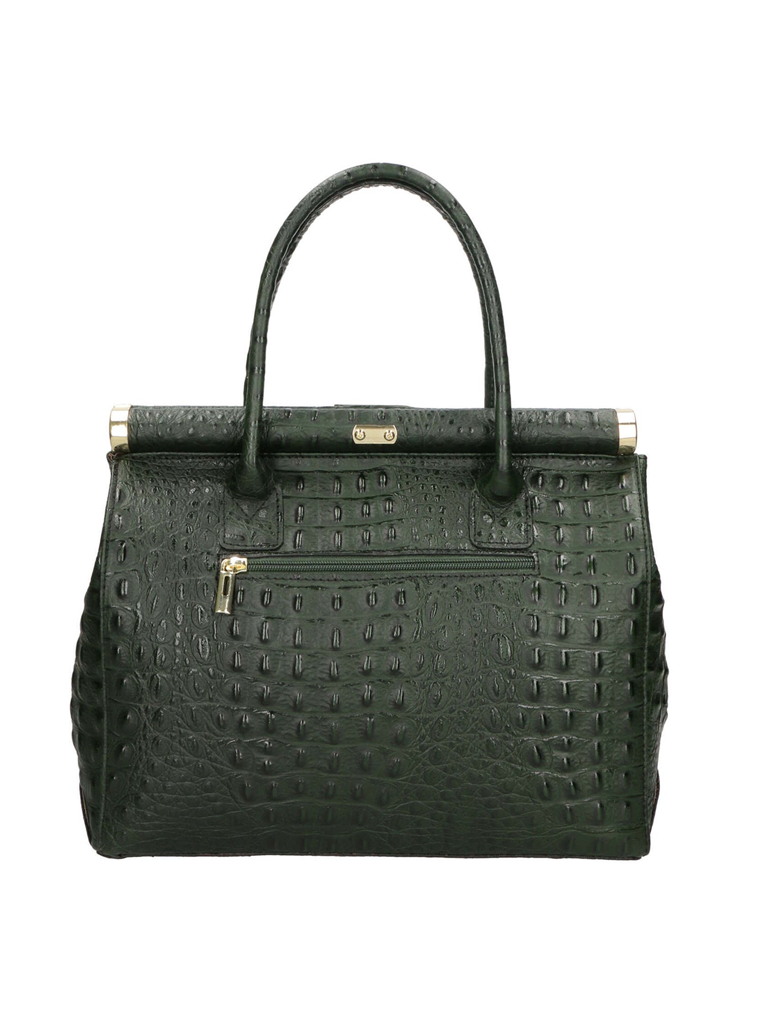Deborah Borsa a mano da donna Pelle Croco Stampata 7727-C14 VERDE SCURO Gave Lux